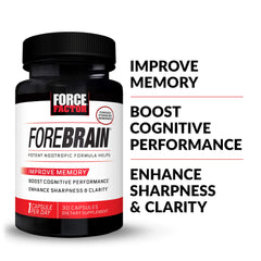 Front of Force Factor Forebrain packaging highlighting triple-action