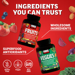 Prep shot of Force Factor Fruits & Veggies shake-mixer use.