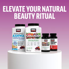 Nutrient blend graphic on label highlights vitamins A through E.