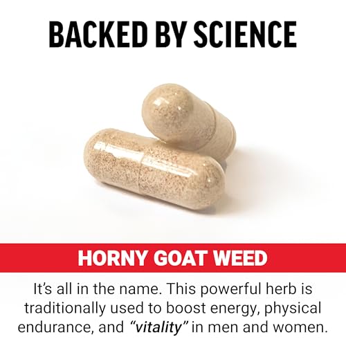 Force Factor Horny Goat Weed label detail showing 750 mg daily dose