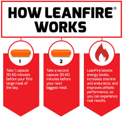 Force Factor LeanFire bottle on a workout mat ready for training.