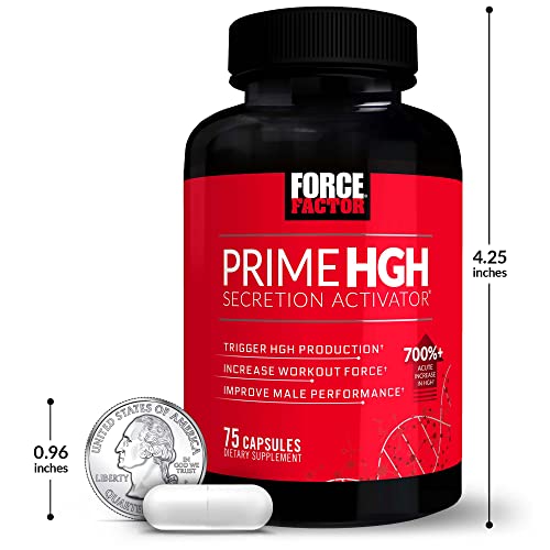 Force Factor Prime HGH Secretion on-shelf context with trainer's gear nearby.