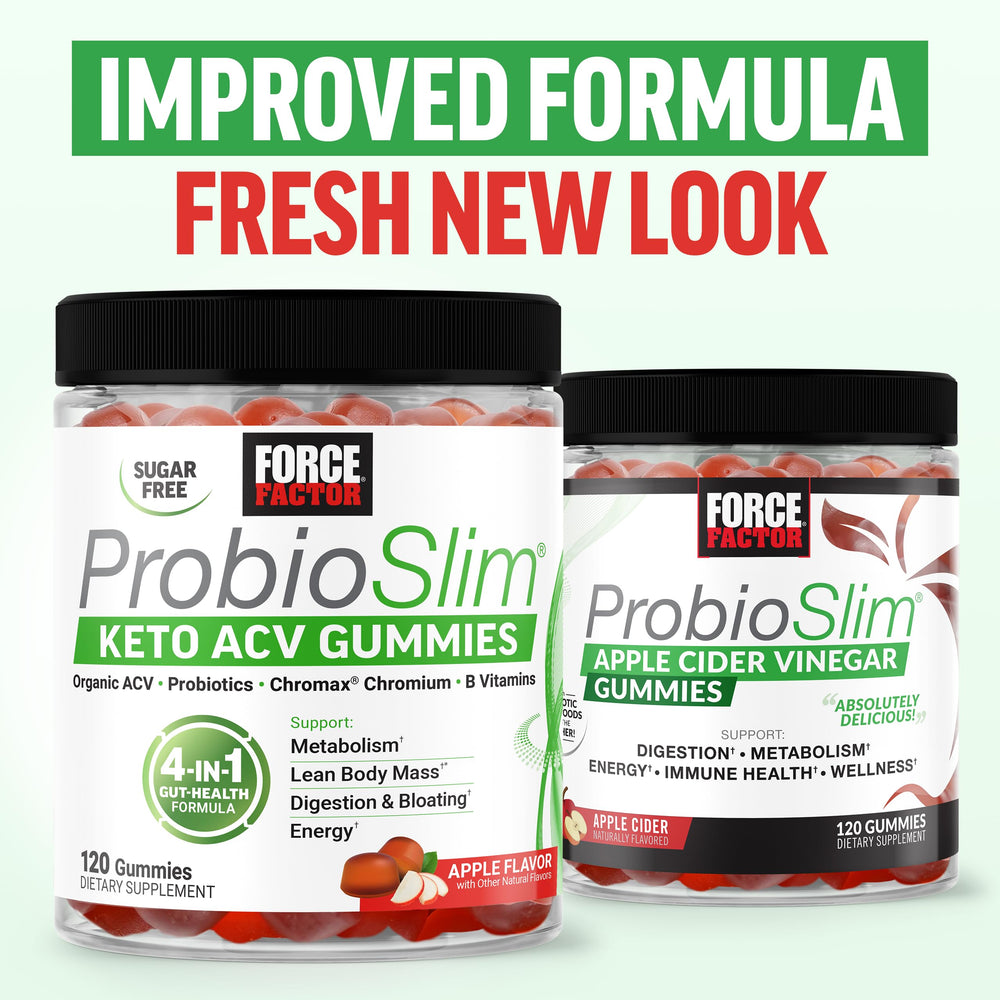 Serving size visual of ProbioSlim gummies highlighting 1 net carb per serving.