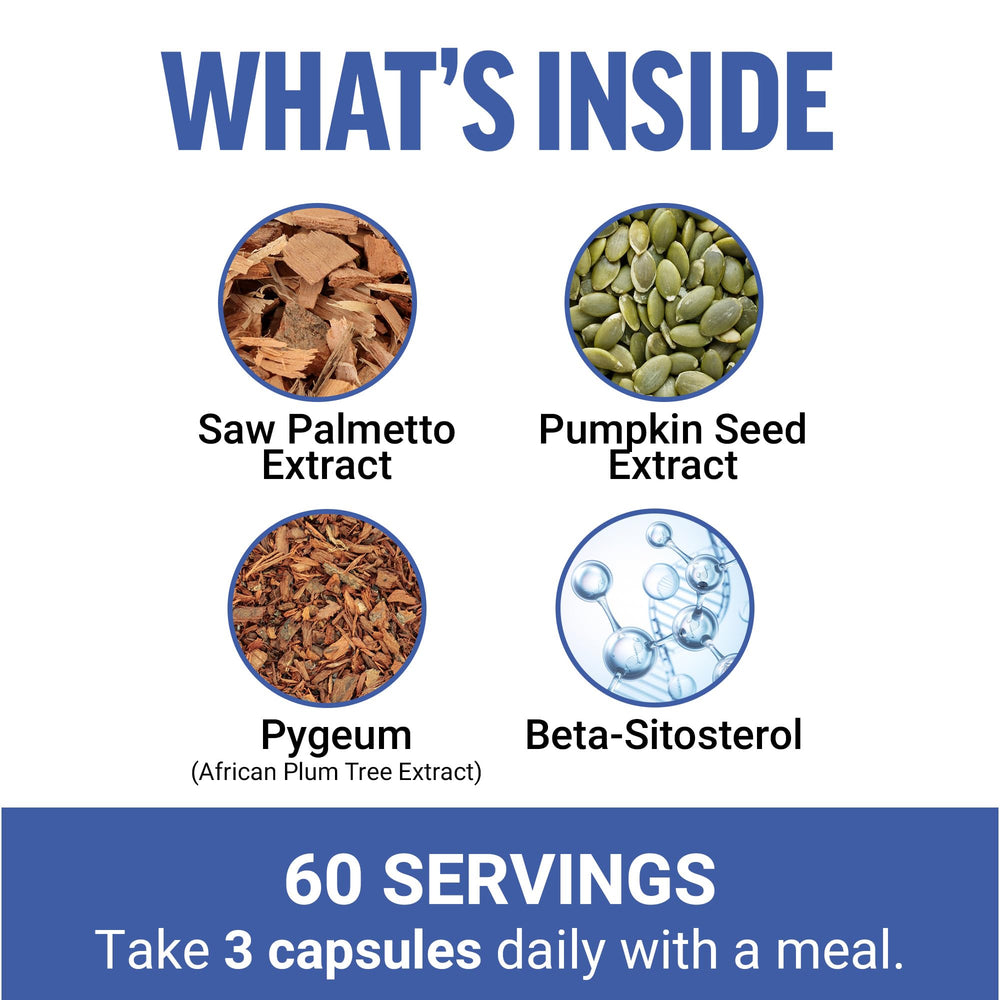 Force Factor Prostate Advanced ingredients blend featuring beta-sitosterol and saw palmetto.