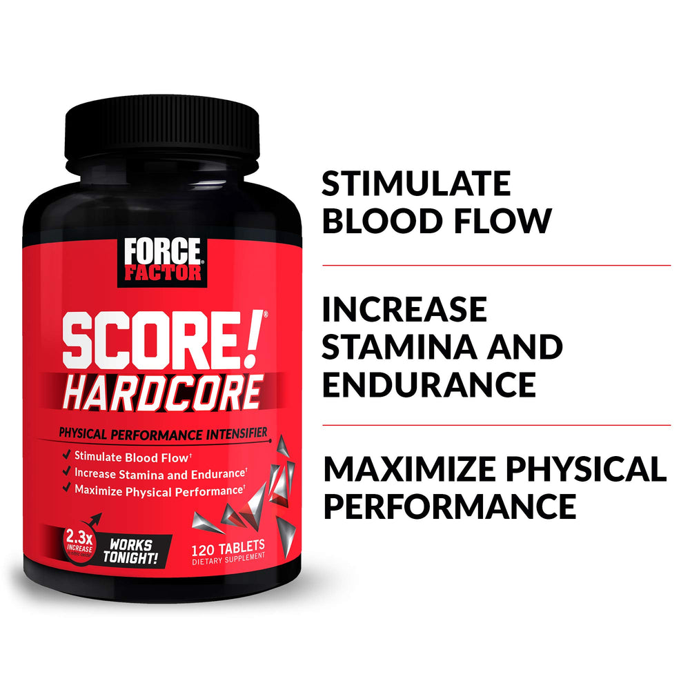 Force Factor SCORE 2 Pack bottle back shows ingredients list for nitric oxide support