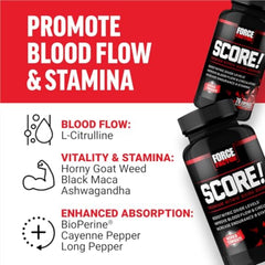 Force Factor Score label detail showing L-Citrulline and tribulus ingredients.