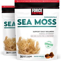 Force Factor Sea Moss Soft Chews bottle with salted caramel flavor for daily immune and digestion support