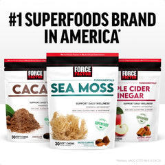 Daily use scene showing one Force Factor Sea Moss Soft Chew as a simple wellness moment