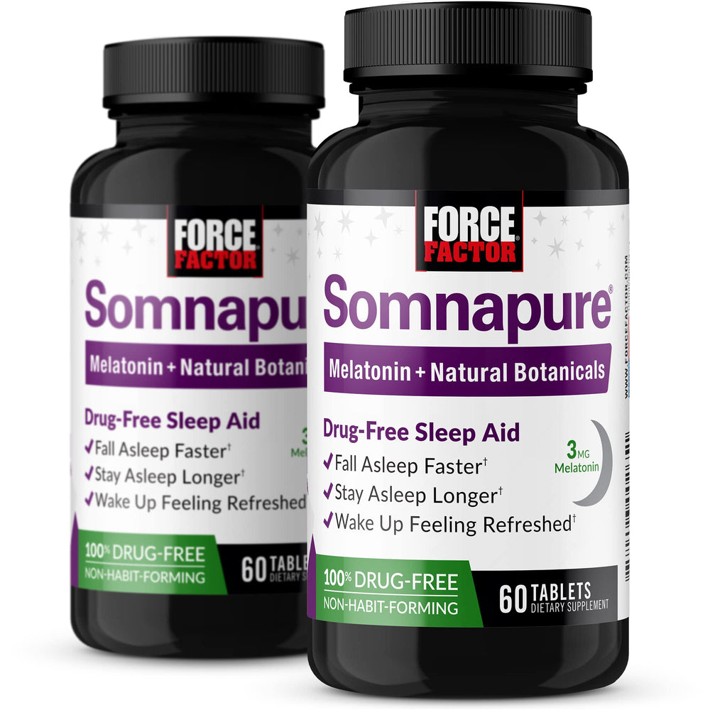 Force Factor Somnapure bottle close-up, a calming sleep aid option.