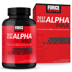 Force Factor Test X180 Alpha Max bottle-front showcases premium athletic support