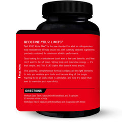 Force Factor Test X180 Alpha Max capsules-closeup reveals easy-to-swallow design for daily use