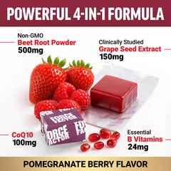 Force Factor Total Beets grapeseed extract ingredient graphic on packaging.