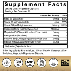 Force Factor Total Beets MegaNatural-BP grapeseed image indicates blood pressure support.