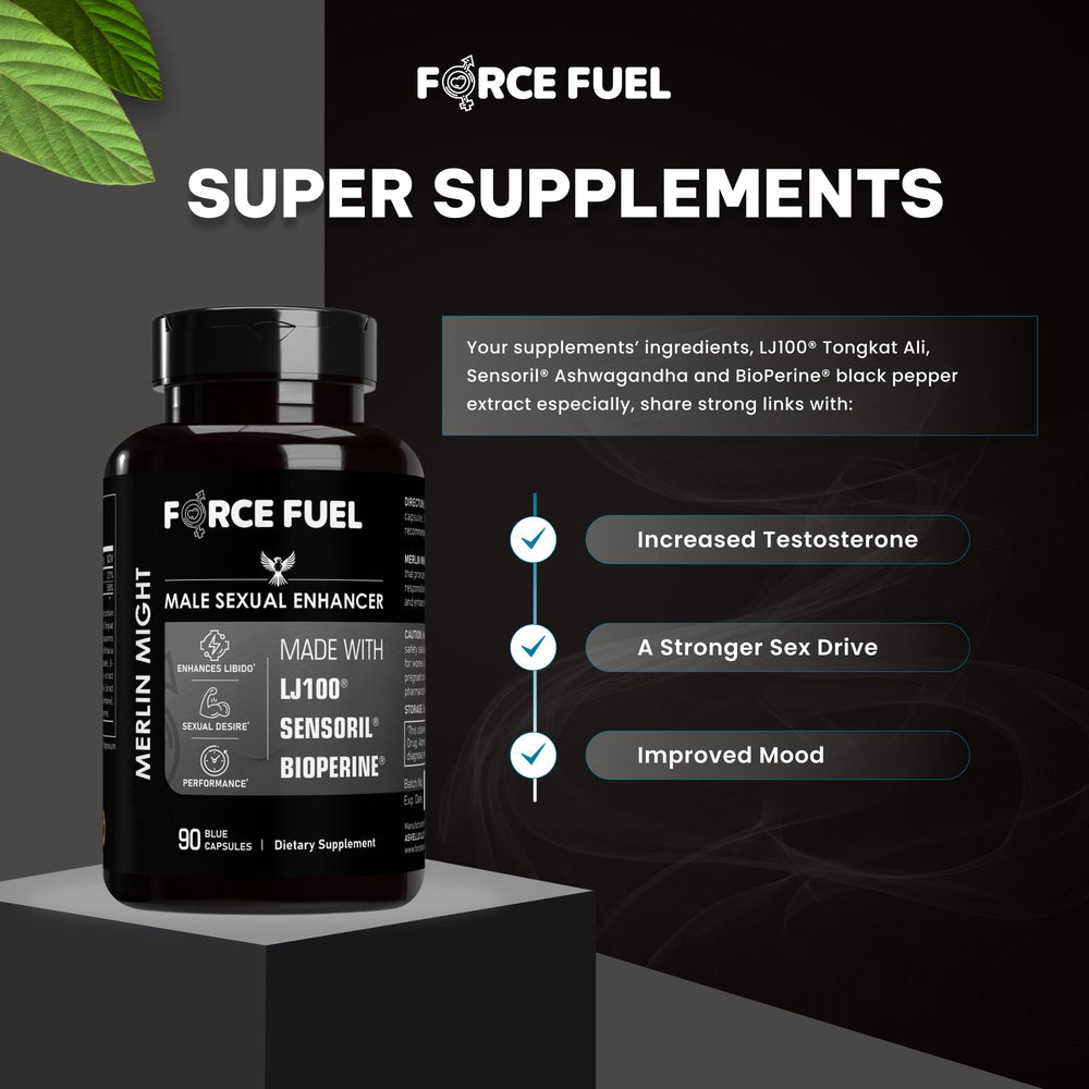 Force Fuel male enhancement capsules in hand — ready for intimate moments.