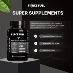 Force Fuel male enhancement capsules in hand — ready for intimate moments.