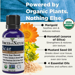 Forces of Nature Scar Control drops for direct scar application.