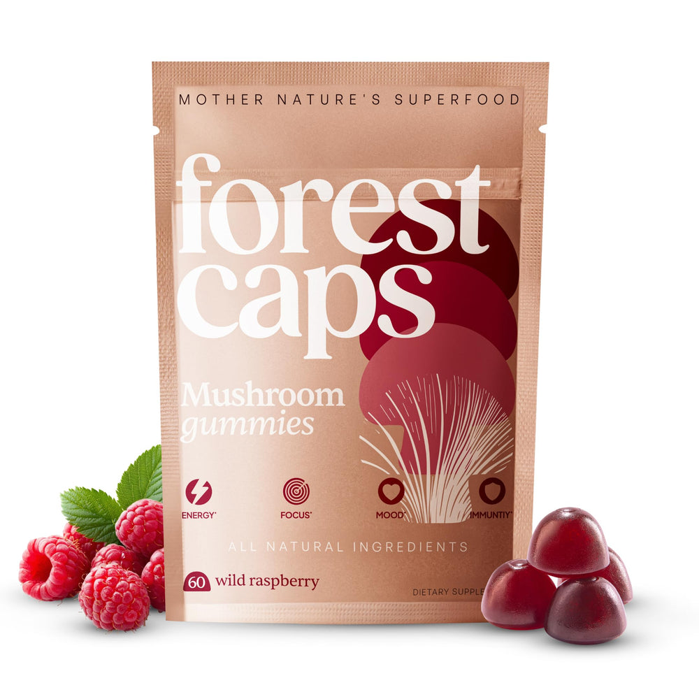 Forest Caps Mushroom Gummies Lion’s Mane bottle boosts focus and mental clarity.
