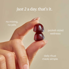Forest Caps Mushroom Gummies pouring jar demonstrates easy daily use.