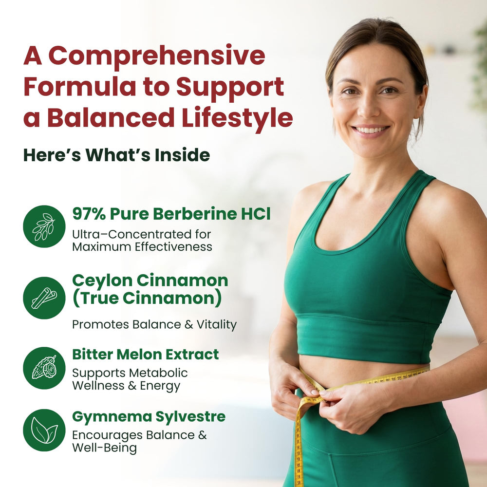 Close-up of ForestLeaf Berberine capsules emphasizing compact high-potency pills for daily use