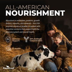 ForestLeaf Colostrum Powder from grass-fed cows supporting quality ingredients