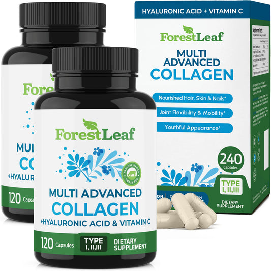ForestLeaf multi collagen bottle highlights daily support for skin and joints.