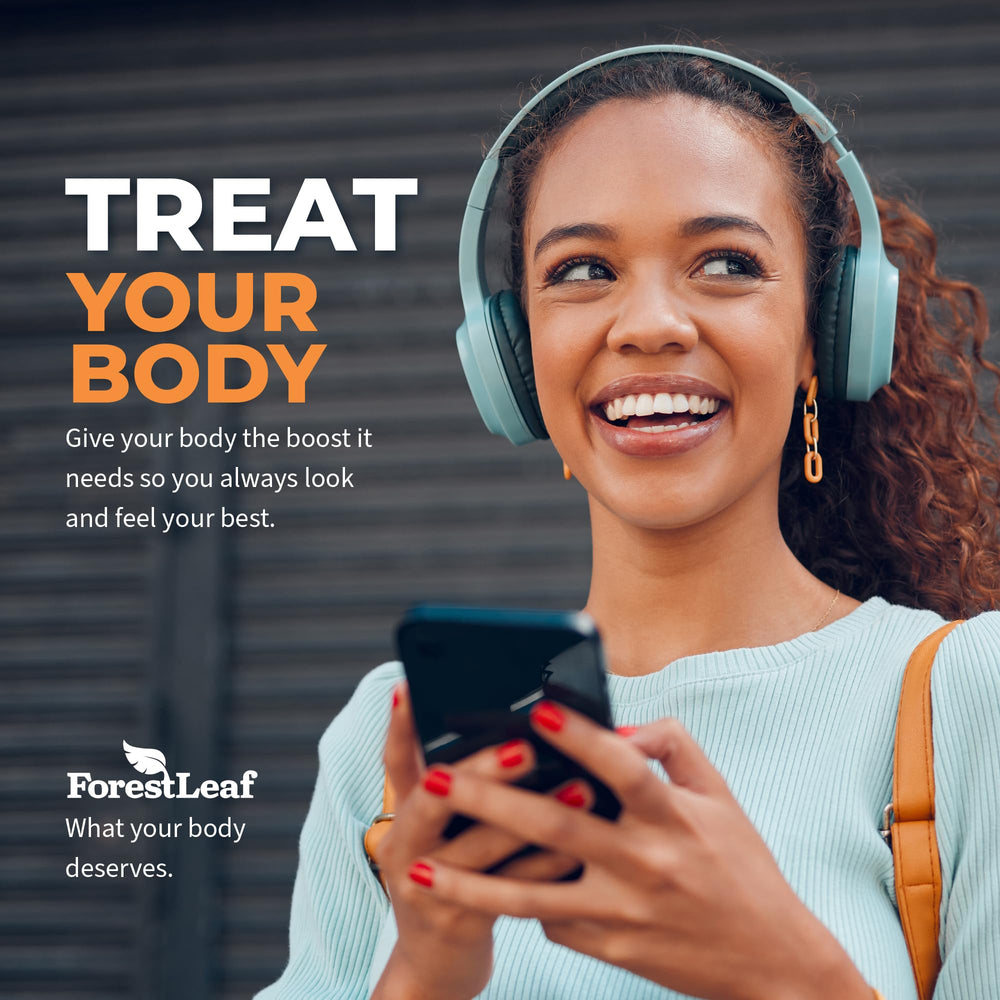 ForestLeaf product promo scene illustrates everyday wellness routine.