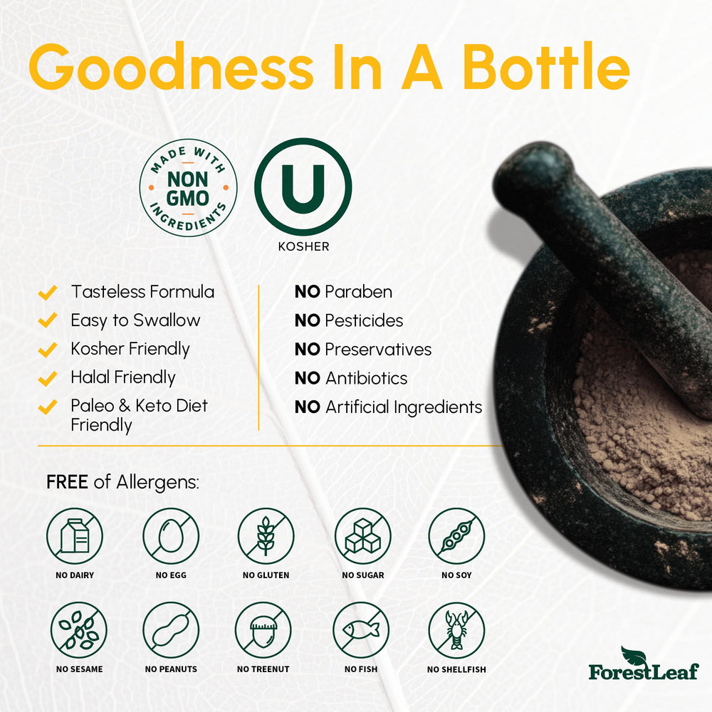 ForestLeaf Vitamin D3 50,000 IU bottle on kitchen shelf for daily wellness routine.