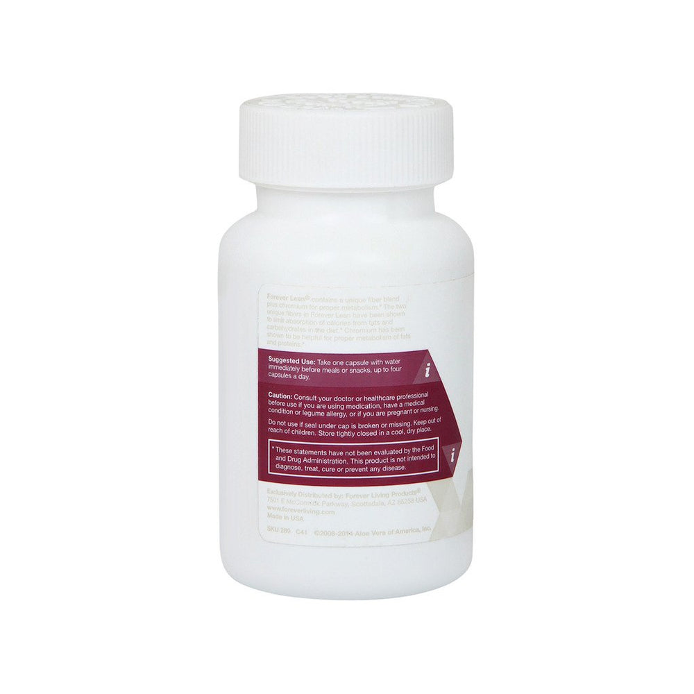 Forever Lean bottle pour showing fat-absorbing fiber and protein for steady energy