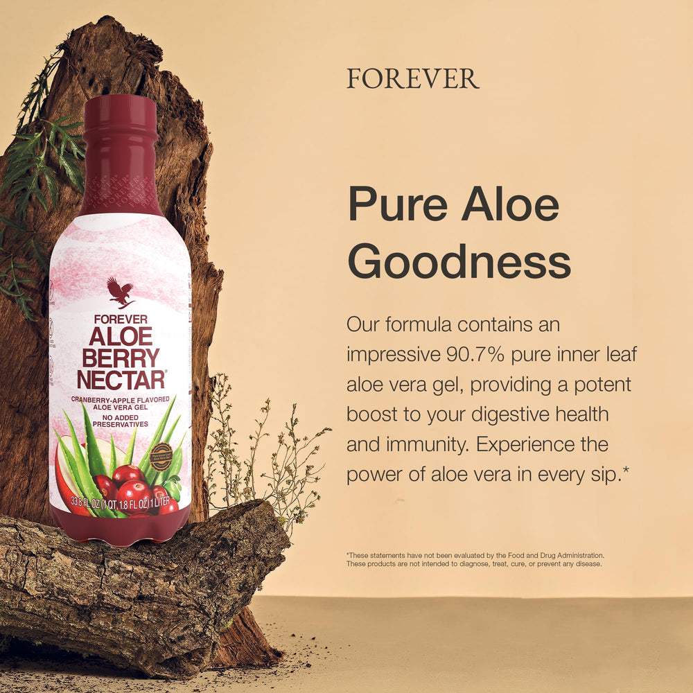 Pouring Forever Living Aloe Berry Nectar into a glass
