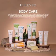 Forever Living Aloe Vera Gelly on bathroom shelf for versatile skincare