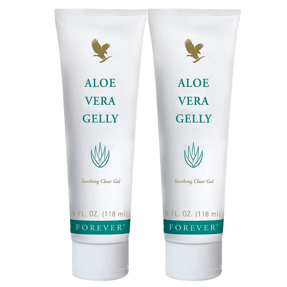 Forever Living Aloe Vera Gelly bottle front view for quick skin hydration