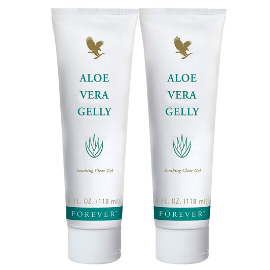 Forever Living Aloe Vera Gelly bottle front view for quick skin hydration