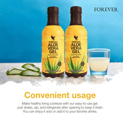 Forever Living Aloe Vera Gel: shake, sip, refrigerate after opening.