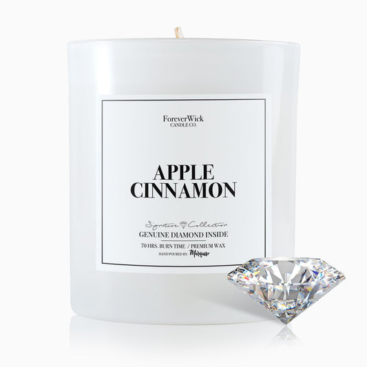 ForeverWick Apple Cinnamon Surprise Candle jar glow for cozy evenings.