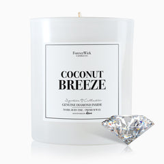 ForeverWick Coconut Breeze candle front view in a clear jar for cozy decor.