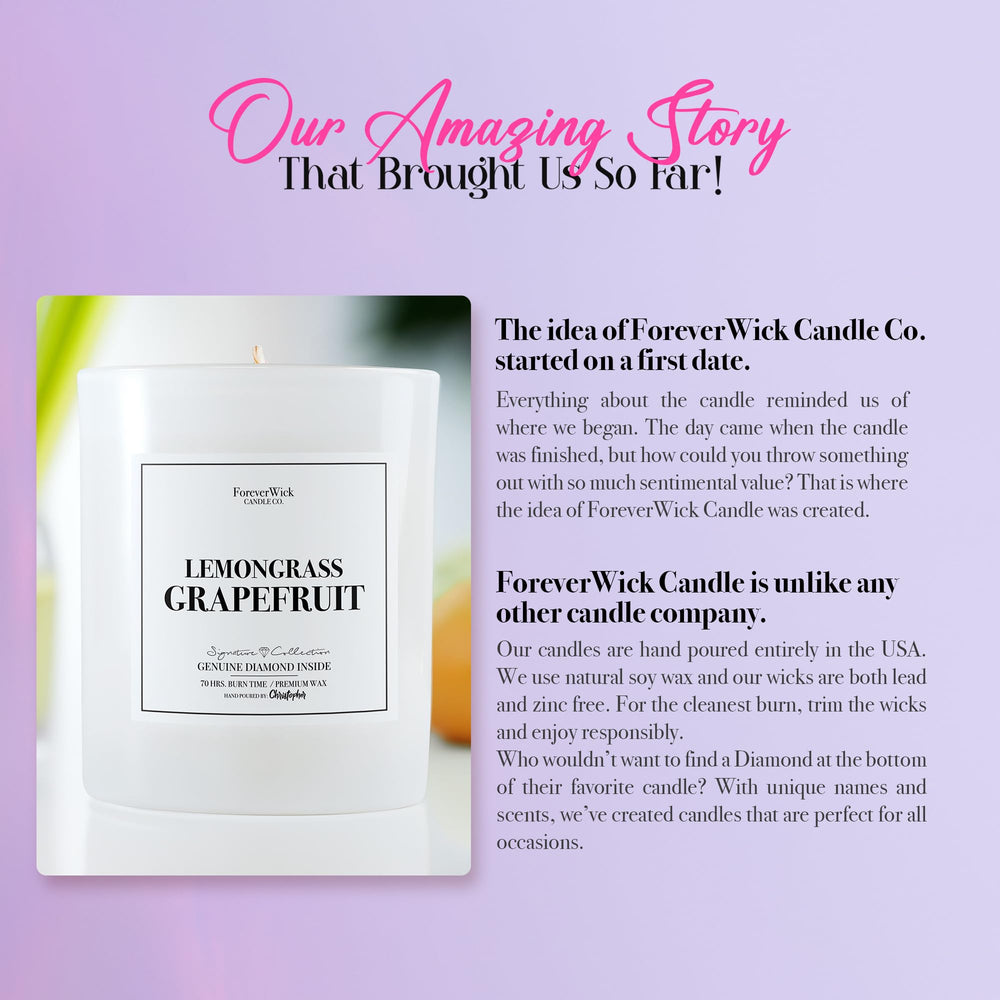 Foreverwick Lemongrass Grapefruit candle lead-free wick for safer burning