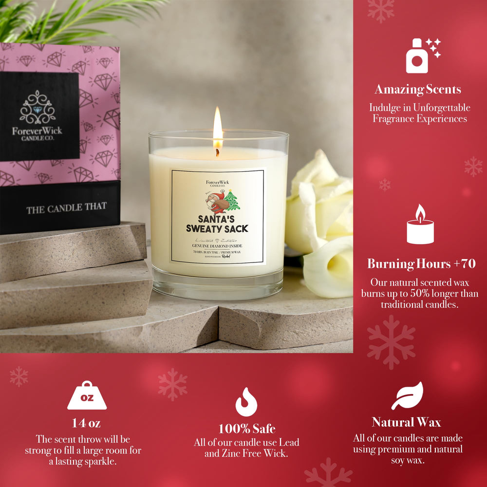 ForeverWick Santa's Sweaty Sack diamond inside close-up reveals a shimmering keepsake for gifting.