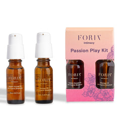 Foria Passion Play Kit Awaken Oil bottle—quick-absorption for relaxed intimate moments.