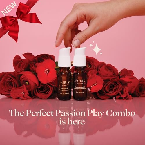 Foria Passion Play Kit Massage Oil bottle—nourishing blend for smooth skin and soothing massages.