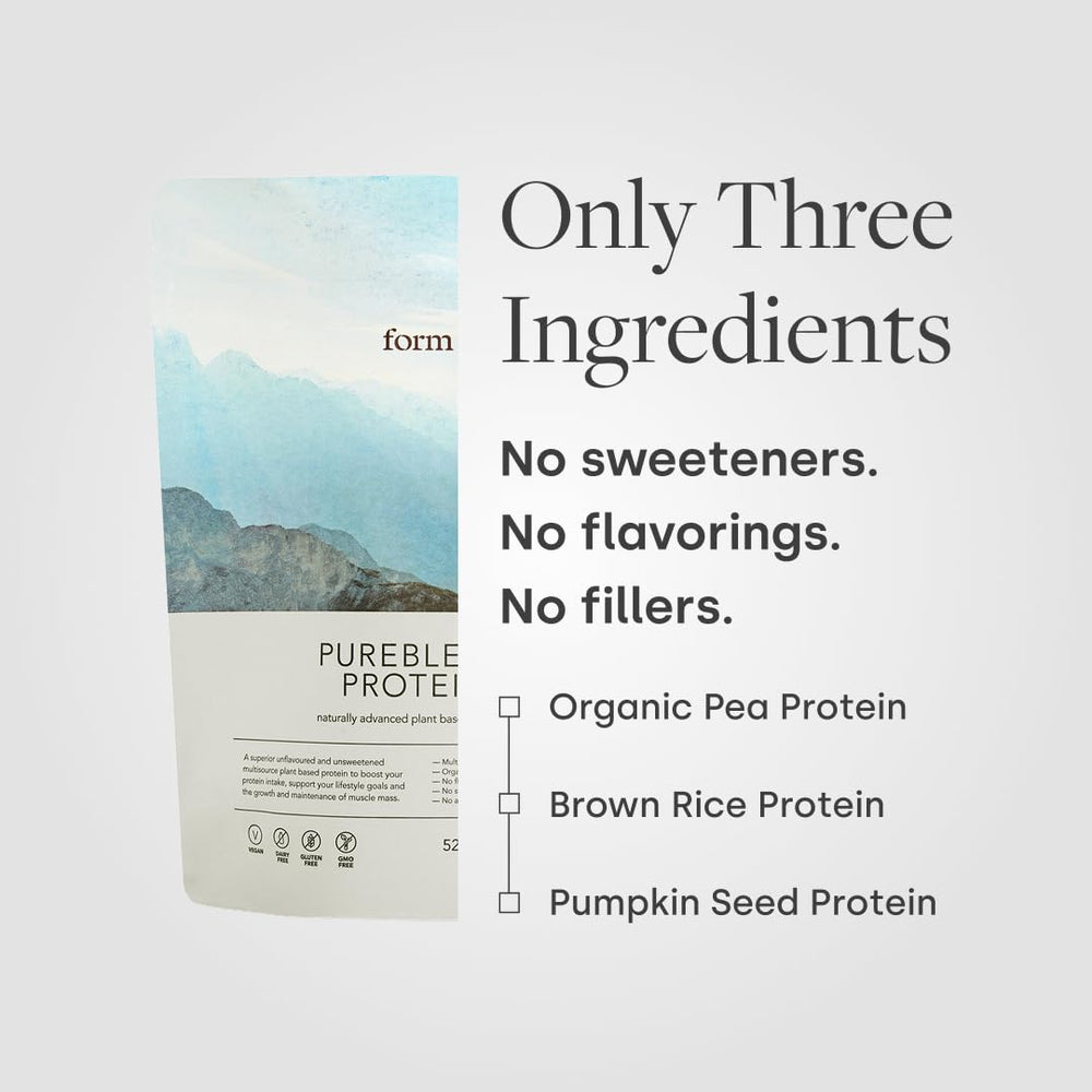 Form Pureblend Protein baking dish ready for protein-enriched dessert