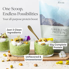 Form Pureblend Protein shake in glass shows versatile use in recipes