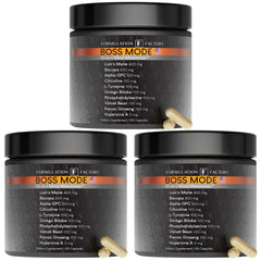 Formulation Factory Boss Mode bottle front view for daily focus routines.