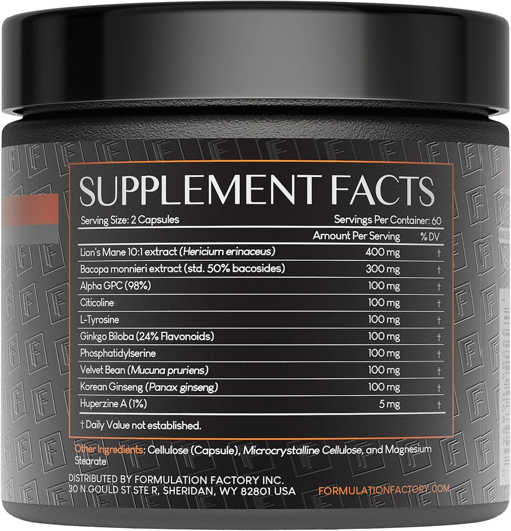 Formulation Factory BOSS Mode capsules on spoon for quick cognitive support