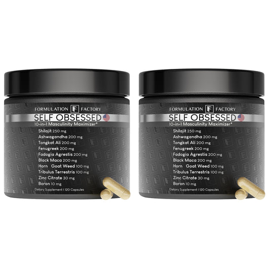 Formulation Factory Self Obsessed bottle front for daily vitality.