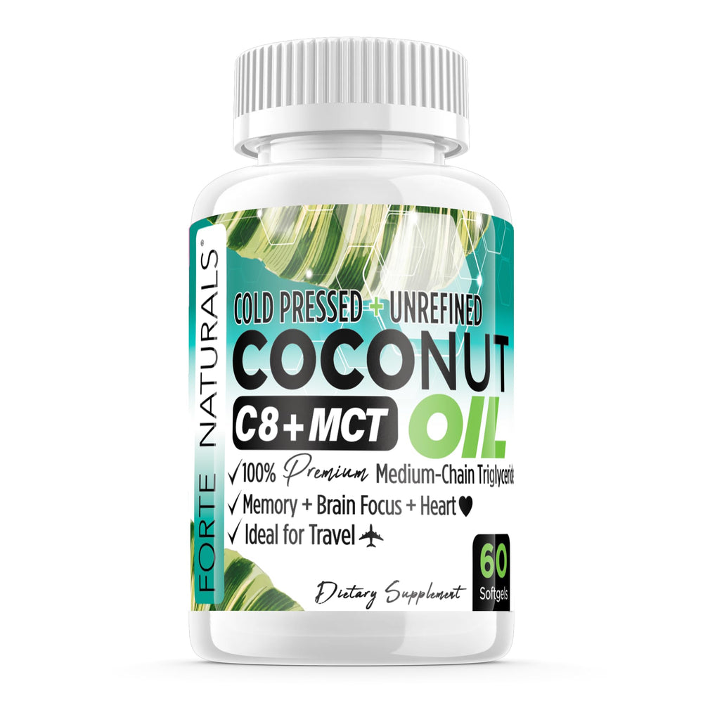 FORTE NATURALS Coconut Oil softgel bottle front for daily vitality