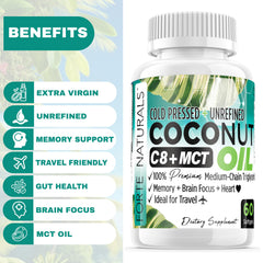 FORTE NATURALS Coconut Oil softgel bottle in hand