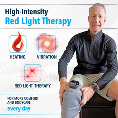 FORTHiQ RED+ knee massage with red light coverage for broad, soothing light exposure.