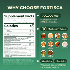 Fortisca Mushroom Coffee cup with foam showing smooth, low-acid taste and focus.