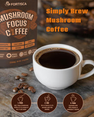 FORTISCA Hot water pour showcases smooth, drinkable mushroom coffee and convenience