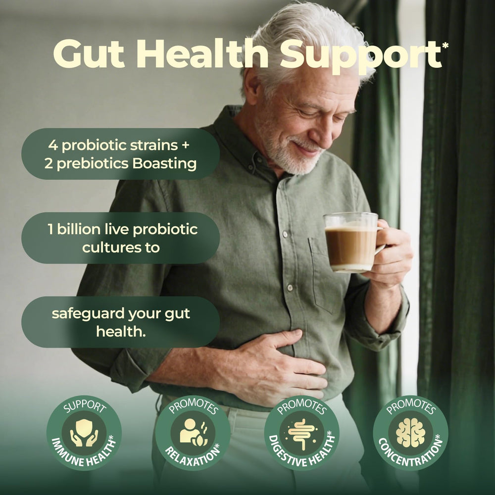 Fortisca Mushroom Coffee mushroom-blend image emphasizing Lion's Mane for cognitive support.